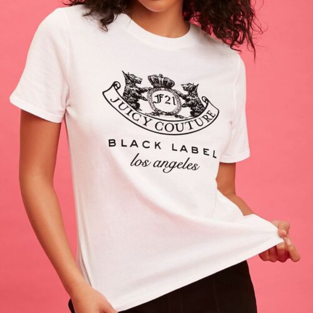 Juicy Couture Forever 21 White Graphic T-Shirt